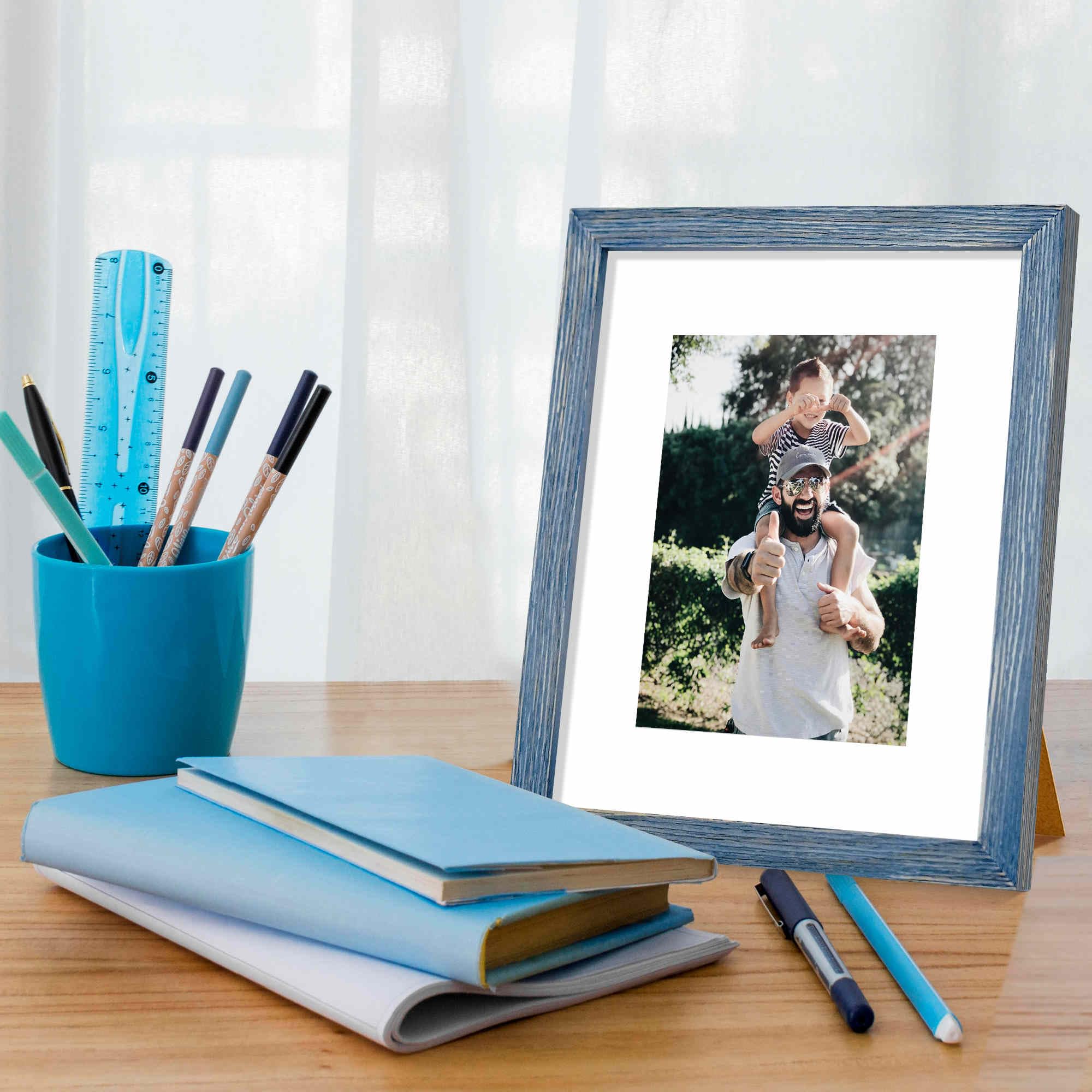8x10 Hanging Picture Frames,Solid Wood,Not Glass,Display Pictures 4x6,5x7 with Mat or 8x10 Without Mat,Stable Sturdy Picture Fra